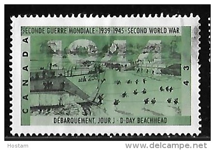 CANADA, 1994, USED # 1537,  SECOND WORLD WAR---1944,   D-DAY BEACHHEAD - Oblitérés