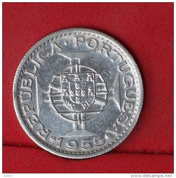 ANGOLA  10  ESCUDOS  1955  5 GRS - 0,720 SILVER KM# 73  -    (Nº13286) - Angola