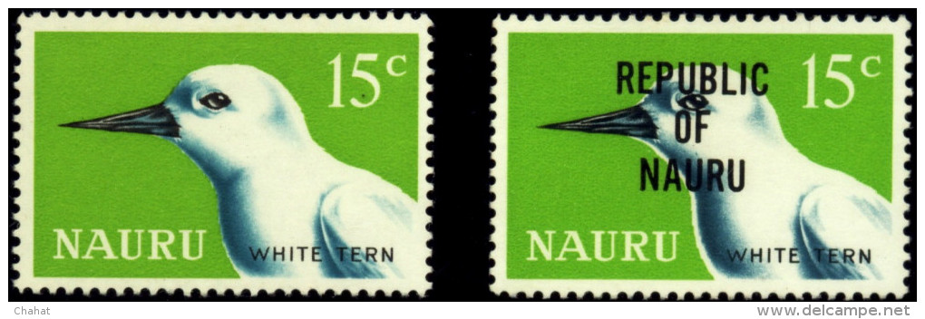 BIRDS-MARINE WEB FOOTED BIRDS-WHITE TERN-NORMAL WITH OVPT- NAURU -SCARCE-MNH-B3-532 - Albatros & Stormvogels