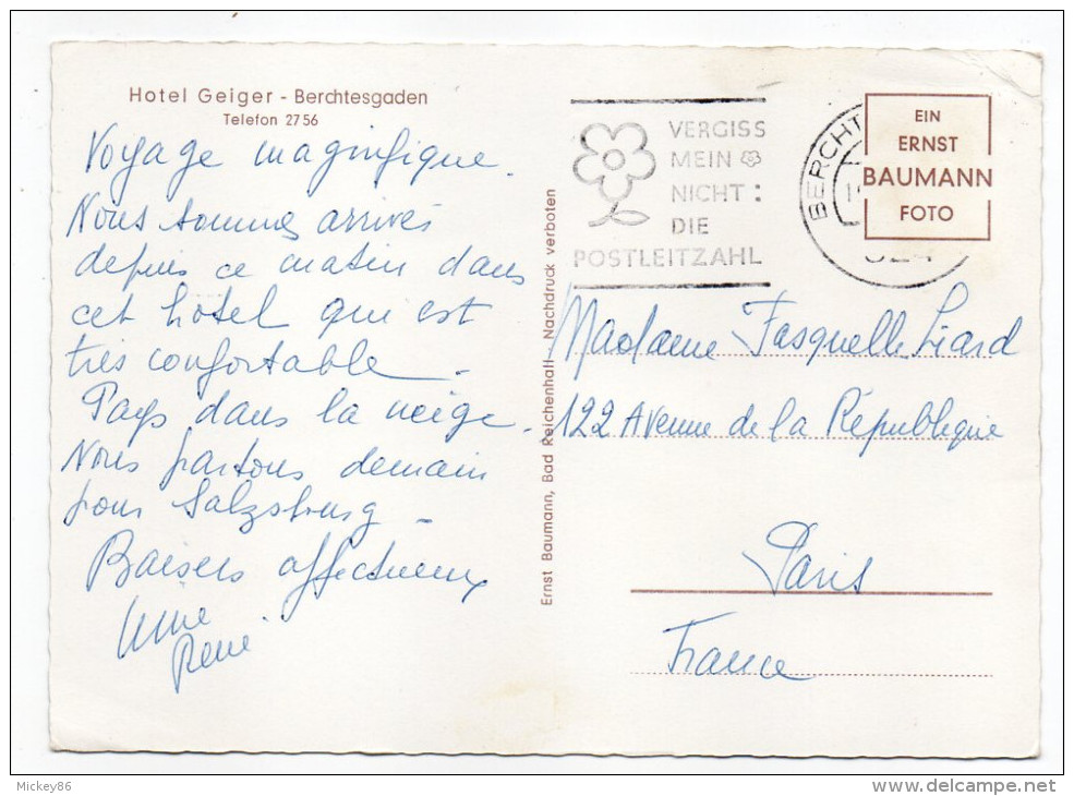 Allemagne-- BERCHTESGADEN-- Hotel Geiger, Cpsm 15 X 10  éd Ernst Baumann---pas Très Courante - Berchtesgaden