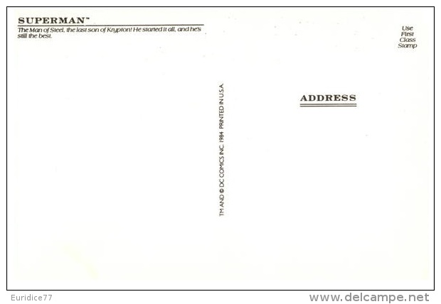 1984 DC Comics Superman Unused Postcard - Cómics