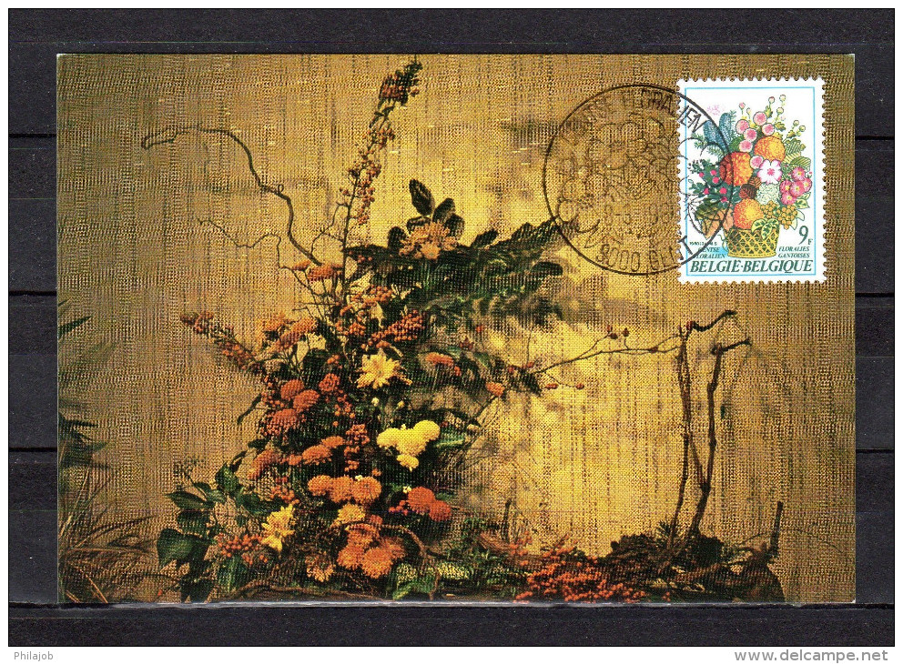 Carte Maximum De 1980  " 28 ° FLORALIES GANTOISES / BOUQUET DE FLEURS  ". N° YT 1967. Parfait état. CM - 1971-1980