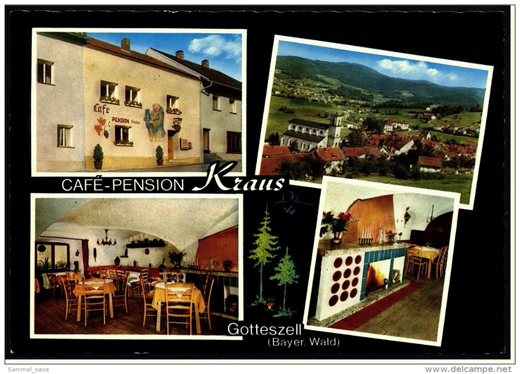 Gotteszell Im Bayer. Wald  -  Cafe Pension Kraus  -  Mehrbild-Ansichtskarte Ca. 1975   (5464) - Regen