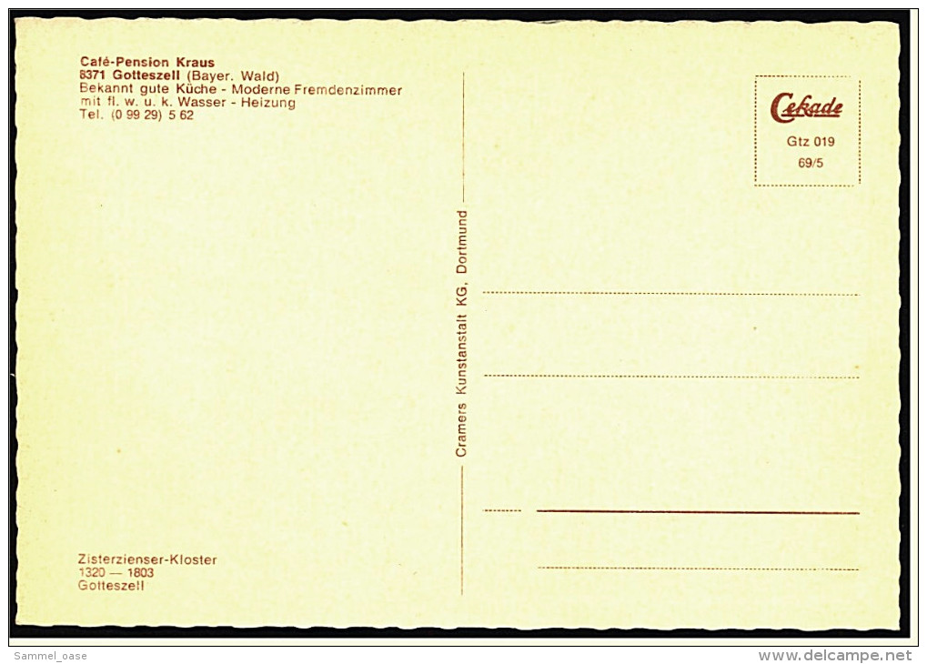 Gotteszell Im Bayer. Wald  -  Cafe Pension Kraus  -  Mehrbild-Ansichtskarte Ca. 1975   (5464) - Regen
