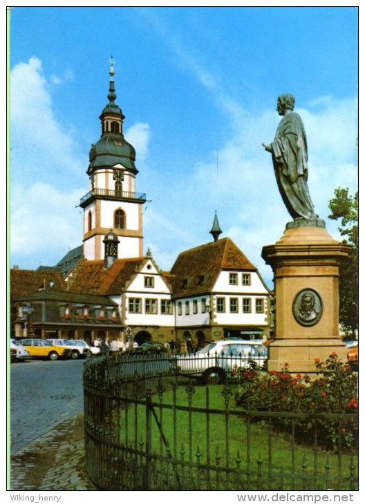 Erbach Im Odenwald - Marktplatz Mit Rathaus Stadtkirche - Erbach