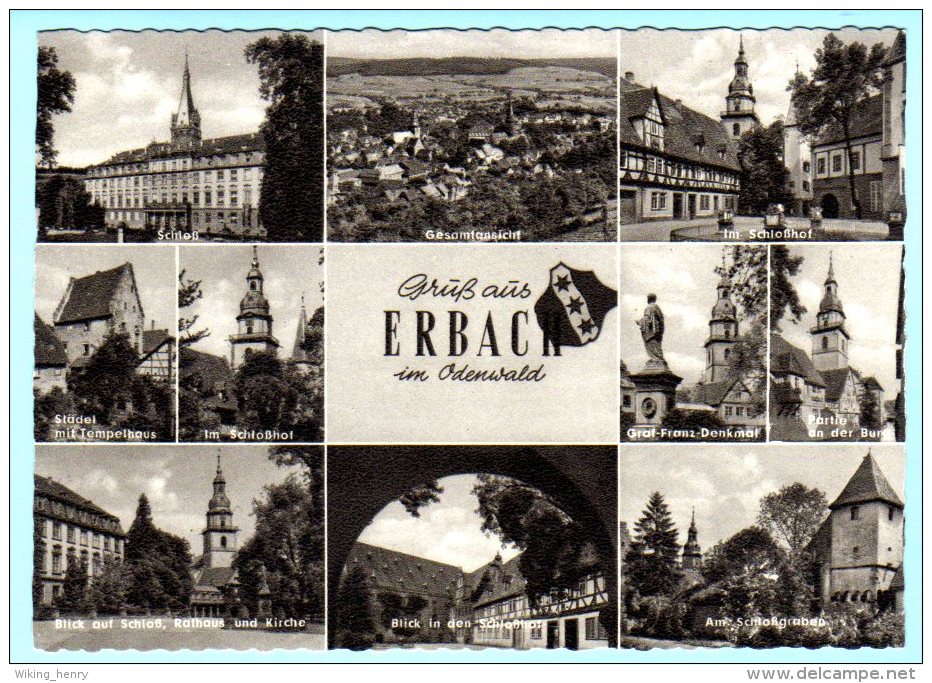 Erbach Im Odenwald - S/w Mehrbildkarte 4 - Erbach