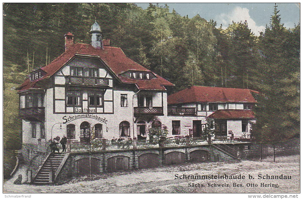 AK Gasthaus Schrammsteinbaude Sächsische Schweiz Bei Bad Schandau Ostrau Postelwitz Krippen Zahnsgrund Schrammsteine - Schmilka