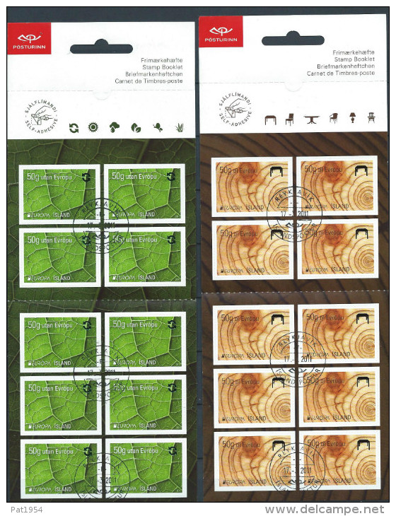 Islande 2011 Carnets Oblitérés C1233/1234  Europa Forêts - Carnets