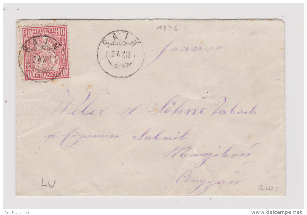 Heimat LU Rain 1876-12-24 Zwer-O Brief > Menziken Sitzende - Lettres & Documents