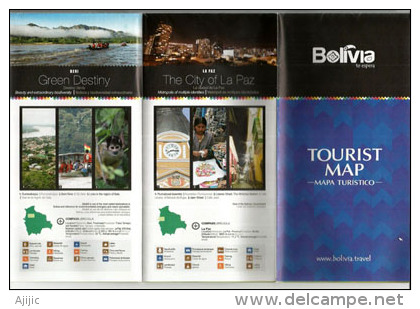 BOLIVIA. EXPO UNIVERSELLE MILAN 2015, Dépliant (map) Touristique Du Pays, Du Pavillon Bolivien à L'EXPO. 3 Photos - 2015 – Milan (Italy)