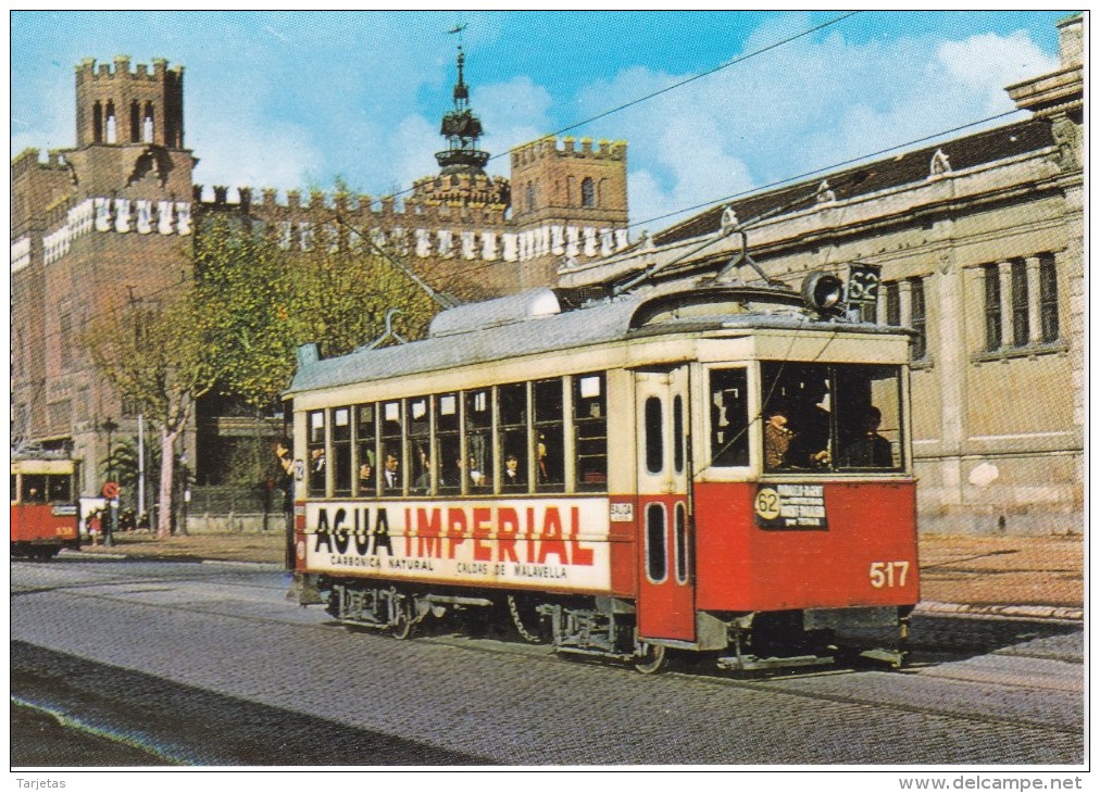 Nº 20 POSTAL DE UN TRANVIA DE BARCELONA EN P.MARTINEZ ANIDO AÑO 1963-AGUA IMPERIAL(TREN-TRAIN-ZUG) AMICS DEL FERROCARRIL - Tranvía