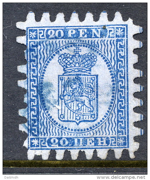 FINLAND 1866 20 P. Roulette Type II, Used, Some Perforation Faults At Left.  Michel 8 Bx - Oblitérés