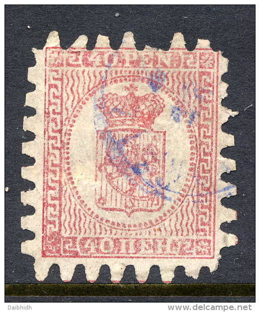 FINLAND 1866 40 P. Roulette Type III, Used, Some Perforation Faults.  Michel 9 Cx - Used Stamps