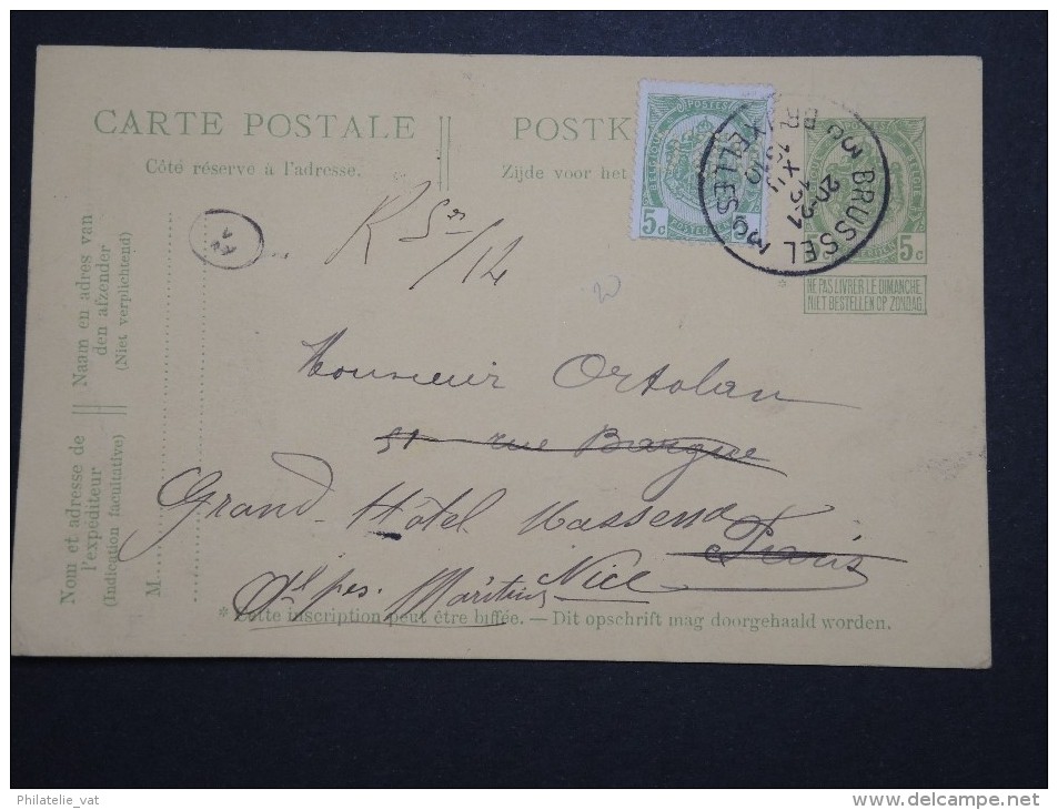 BELGIQUE - Perforé ADC Sur Armoirie Sur Entier Postal Commercial Pour La France En 1910 - A Voir - Lot P14575 - 1909-34