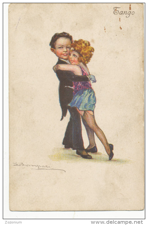 S. BOMPARD Illustrateur - TANGO - Erotic Couple - ART DECO ART NOUVEAU  Vintage Old  Postcard - Bompard, S.