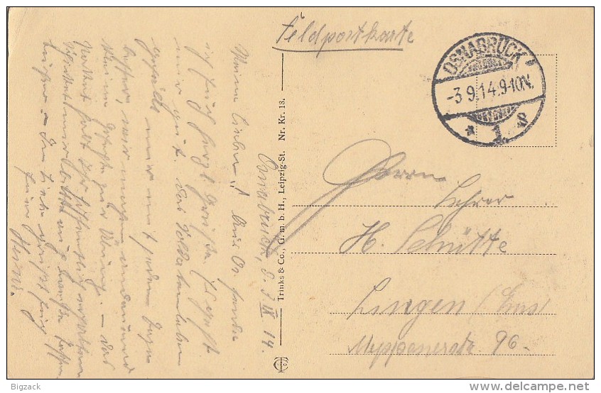 AK Auf Matrosen, Die Anker Gelichtet ! Gelaufen Osnabrück 3.9.14 - Weltkrieg 1914-18