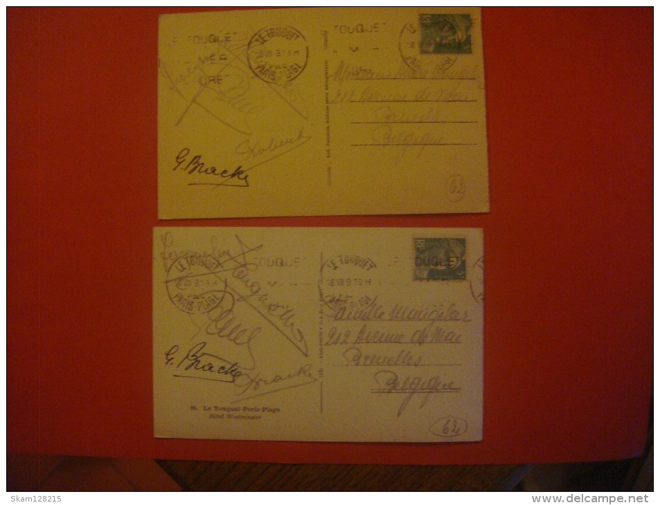 Lot De 2 Cartes De LE TOUQUET ( Pas De Calais - France ) Paris Plage Piscine Marine / Hôtel Westminster - Le Touquet