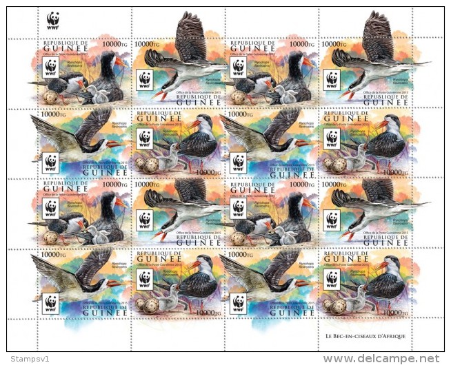 Guinea. 2015 WWF – Skimmer. (4 Sets) (525d) - Unused Stamps