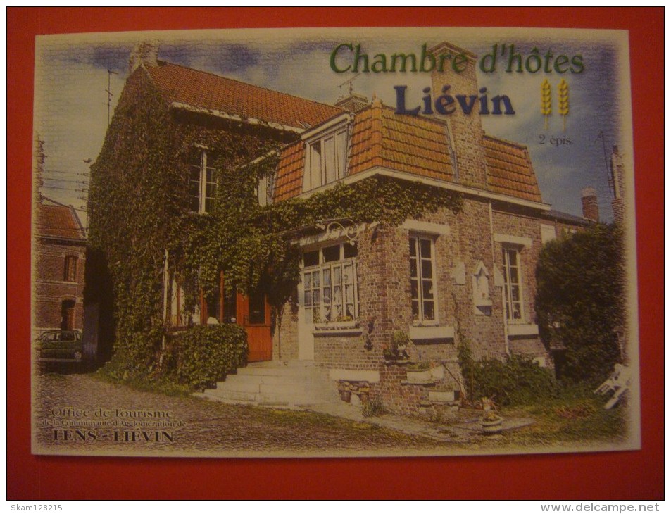 Chambres D'hôtes ( Liévin / Pas De Calais ) Pas Carte Postale,feuillet Publicitaire épais Format Carte Postale - Lievin