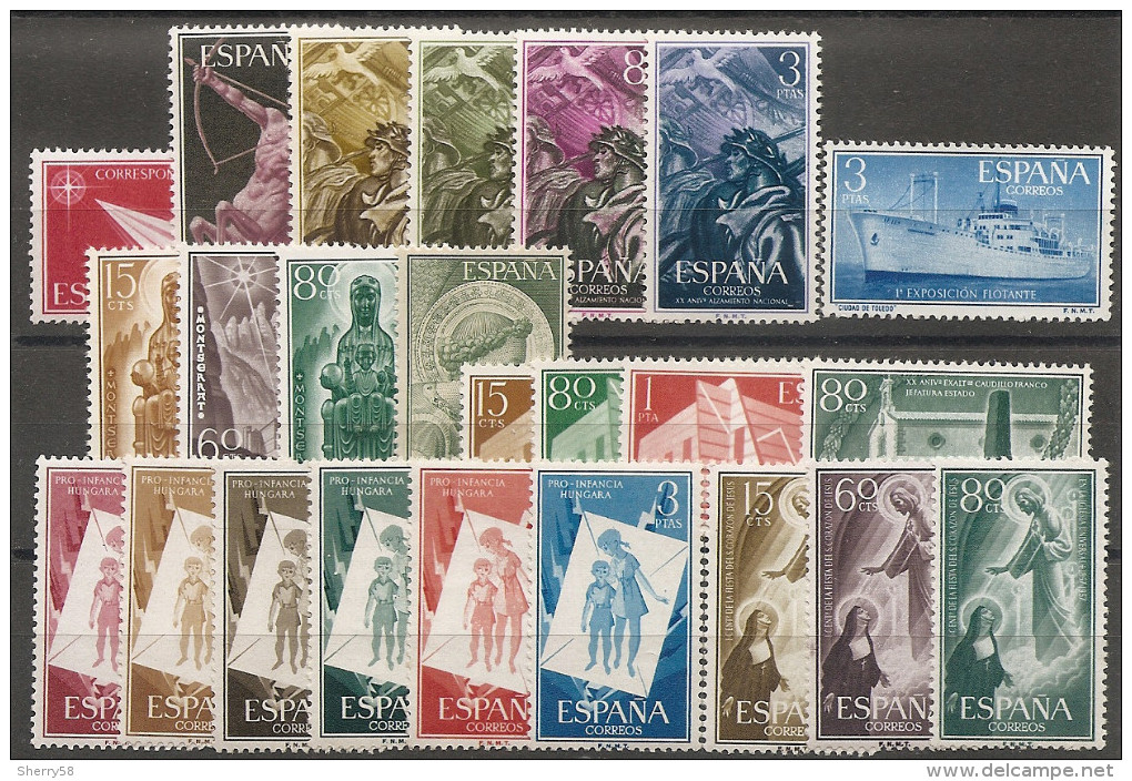 1956 Y 1957-ESPAÑA AÑOS COMPLETOS NUEVO SIN FIJASELLOS - Années Complètes