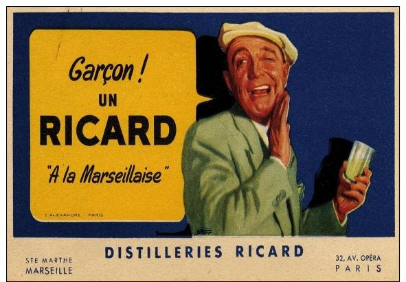 Postcard - Poster Reproduction - Garcon Un Ricard Á La Marseillaise 1939 - Publicité