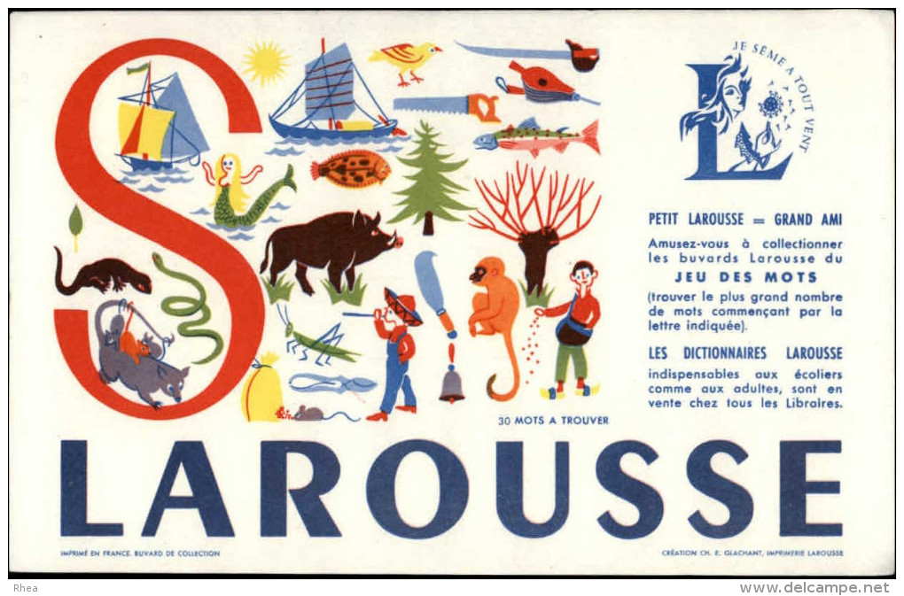 BUVARDS - LAROUSSE - LETTRE S - - L