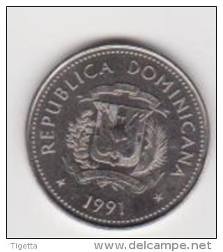 REPUBBLICA DOMENICANA   25 CENTAVOS  ANNO 1991 UNC - Dominicaanse Republiek