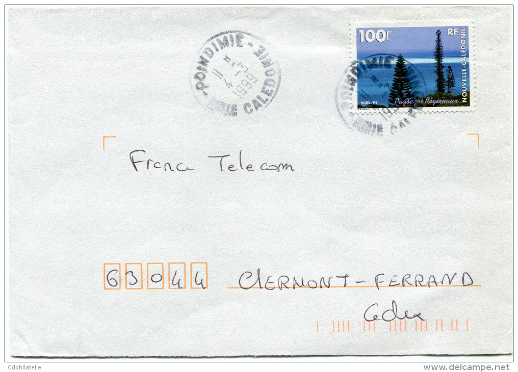NOUVELLE-CALEDONIE LETTRE DEPART POINDIMIE 4-3-1999 POUR LA FRANCE - Cartas & Documentos