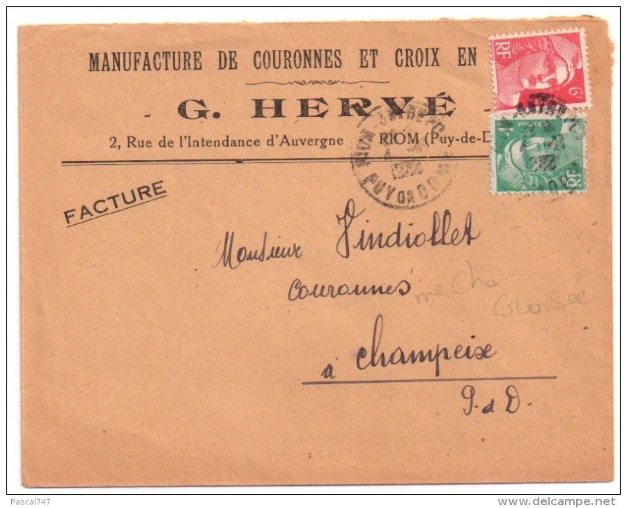 6 Fr Mèche Croisée - Storia Postale