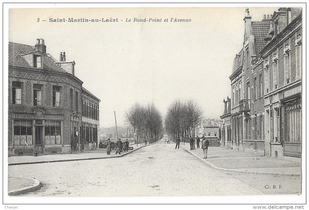 Cpa: 62 SAINT MARTIN AU LAERT - Le Rond Point Et L'Avenue (Estaminet Des Francs Tireurs) N° 2 - Autres & Non Classés