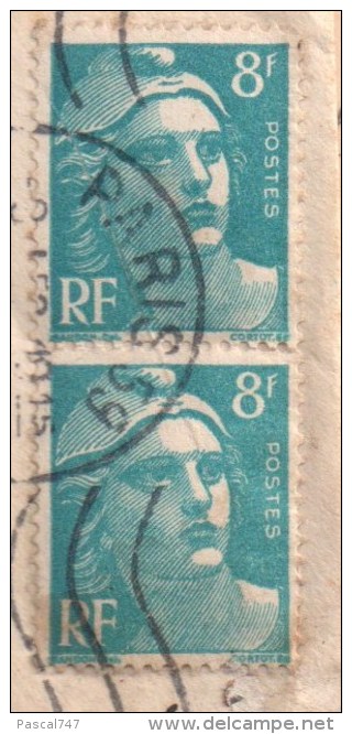 8 Fr Paire Plis Accordéon 1953 - Storia Postale