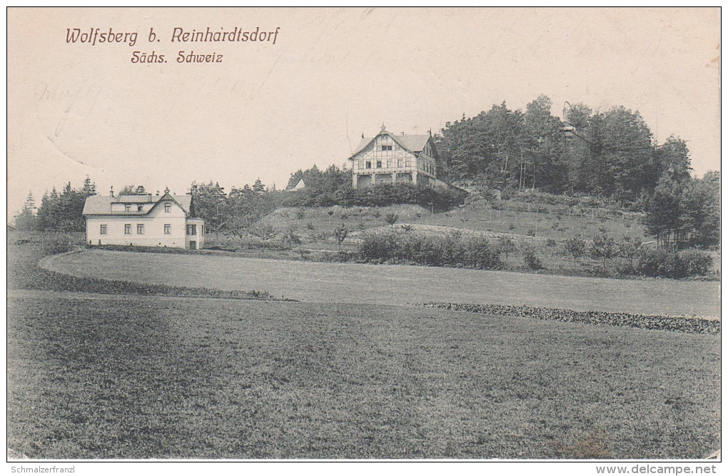 AK Sächsische Schweiz Wolfsberg Hotel Gasthaus Schöna Reinhardtsdorf Bei Krippen Krippenberg Kleingiesshübel Cunnersdorf - Schöna