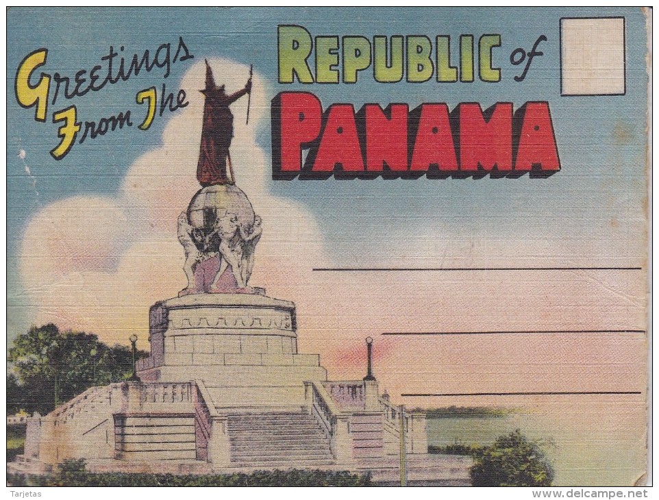 GREETINGS FROM PANAMA - LIBRITO POSTAL CON 18 IMÁGENES DE PANAMA - Panamá