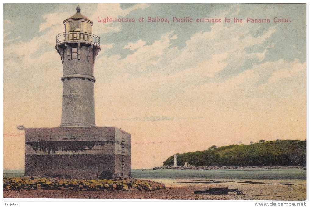 POSTAL DE PANAMA DE LIGHTHOUSE AT BALBOA, PACIFIC ENTRANCE TO THE CANAL (FARO)  ( I.L. MADURO) - Panamá