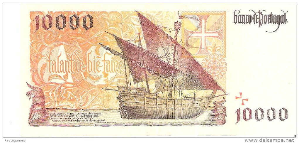 PORTUGAL 10000 10.000 ESCUDOS BANKNOTE 1997    2 Scans. - Portogallo