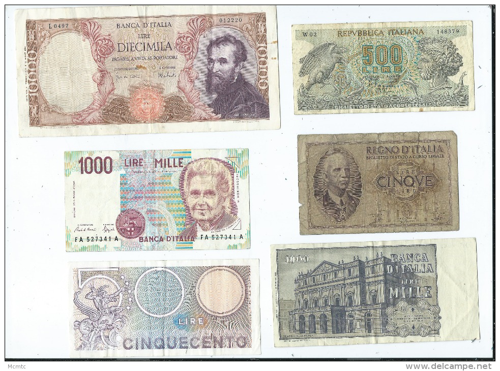 Lot De 9 Billets  Italie -  (4 Scans)- - Andere & Zonder Classificatie