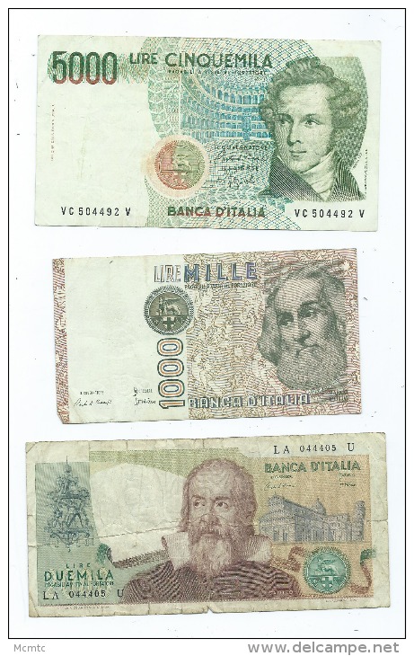 Lot De 9 Billets  Italie -  (4 Scans)- - Autres & Non Classés