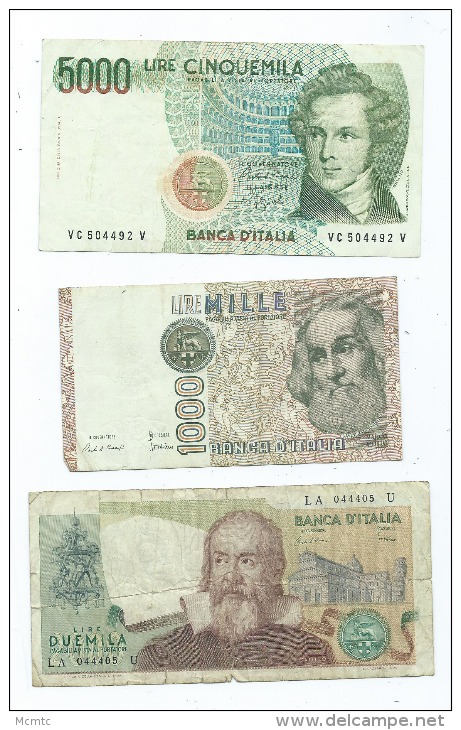 Lot De 9 Billets  Italie -  (4 Scans)- - Other & Unclassified