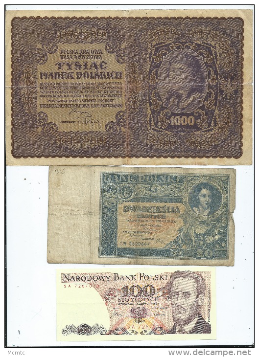 Lot De 10 Billets  Pologne  -  (4 Scans)- - Pologne