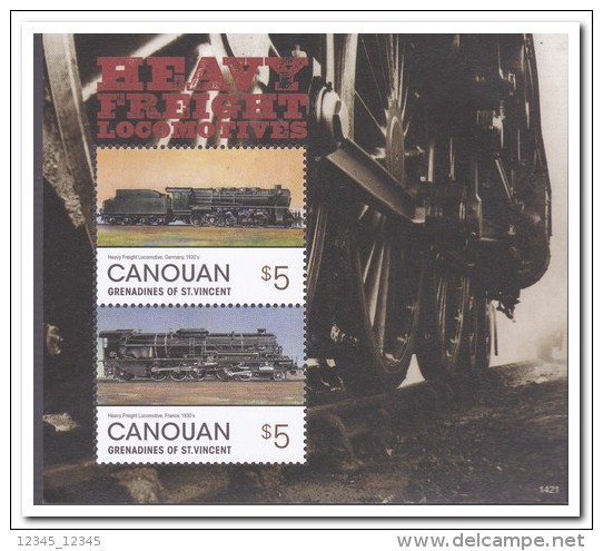 Canouan 2014, Postfris MNH, Trains - St.-Vincent En De Grenadines