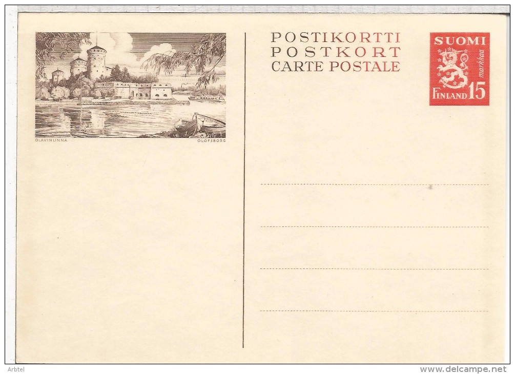 FINLANDIA ENTERO POSTAL CASTILLO - Interi Postali