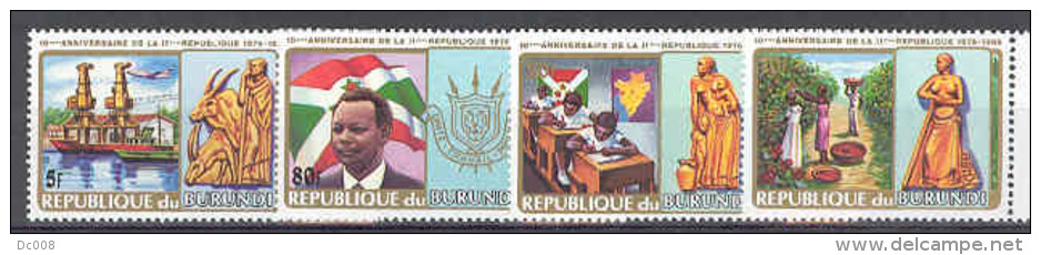 Burundi COB 949A/D Verjaardag Republiek-Anniversaire République 1986 MNH - Neufs