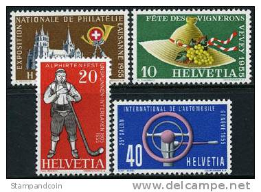 Switzerland #351-54 Mint Never Hinged Set From 1955 - Ongebruikt