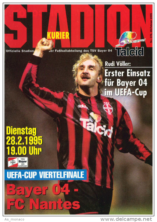 Programme Football Bayer Leverkusen C FC Nantes 1995 1996 UEFA Cup - Bücher