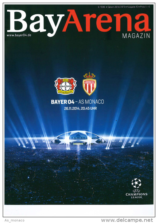 Programme Football 2014 2015 Bayer Leverkusen Deutschland C AS Monaco Champions League - Bücher