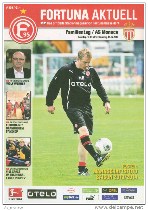 Programme Football 2013 2014 Fortuna Dusseldorf Deutschland C AS Monaco FC Match Amical - Boeken