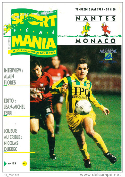 Programme Football 1994 1995 Nantes C AS Monaco - Libros
