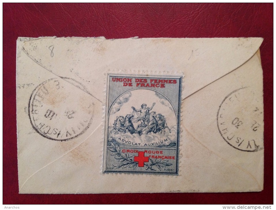 Lettre ROANNE Pour St SAINT PIERRE DE NOAILLES Fermée Par Vignette Croix Rouge Union Des Femmes De France - Croix Rouge