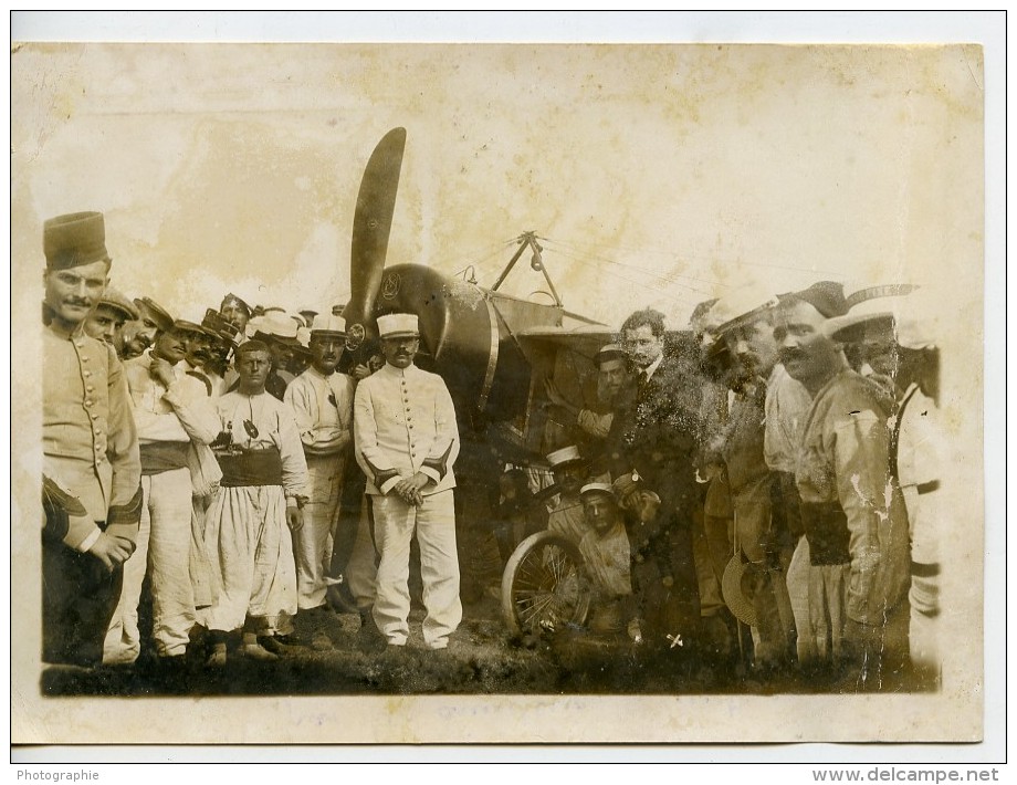 Aviation Pilote Roland Garros à Tunis En 1913 Morane Saulnier Ancienne Photo 1937 - Aviation