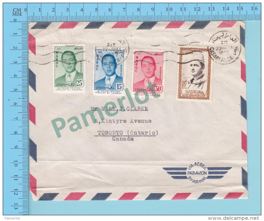 Casablanca ( Mecanical Cancel,  Cover Cachet Cassablanca Ppal 1957  ) 2 Scans - Maroc (1956-...)